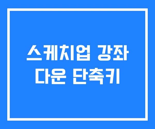 스케치업 강좌 다운 단축키 스케치업 강좌 다운 단축키
