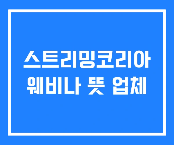 스트리밍코리아 웨비나 뜻 업체 스트리밍코리아 웨비나 뜻 업체
