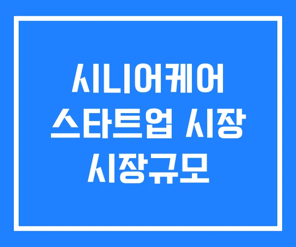 시니어케어 스타트업 시장 시장규모