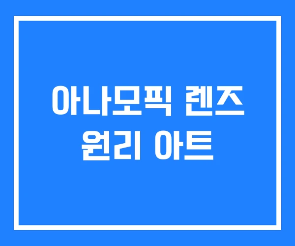 아나모픽 렌즈 원리 아트 아나모픽 렌즈 원리 아트