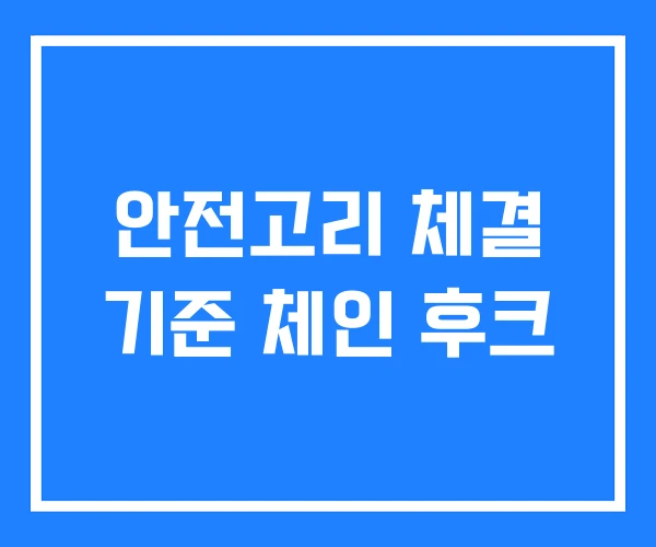 안전고리 체결 기준 체인 후크