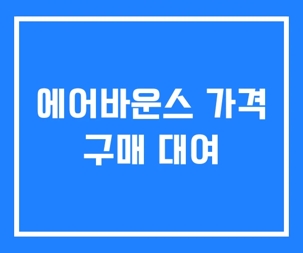 에어바운스 가격 구매 대여