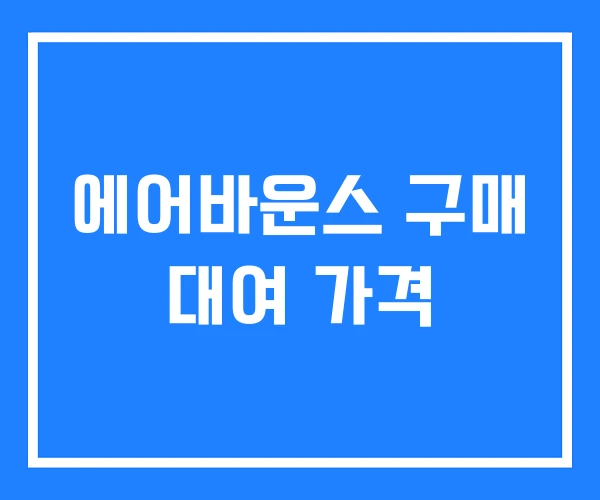 에어바운스 구매 대여 가격