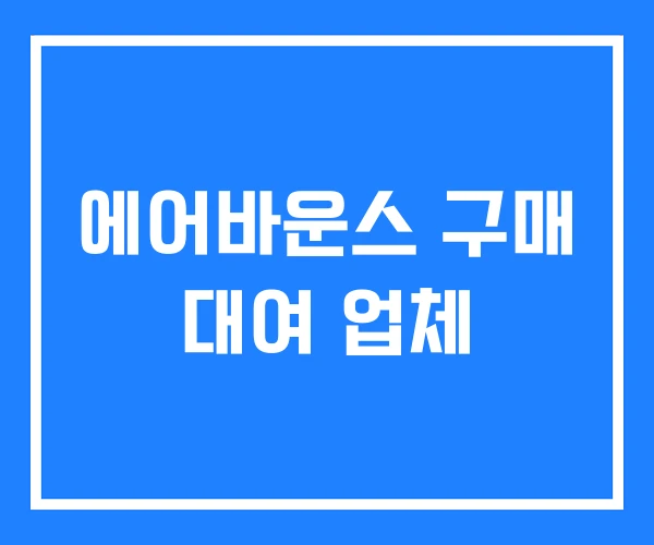 에어바운스 구매 대여 업체
