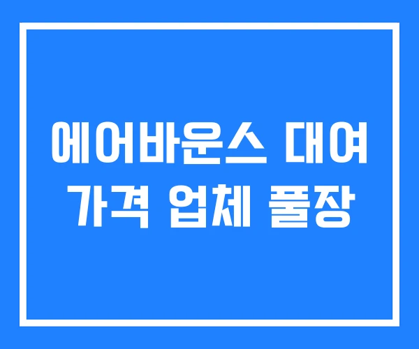 에어바운스 대여 가격 업체 풀장