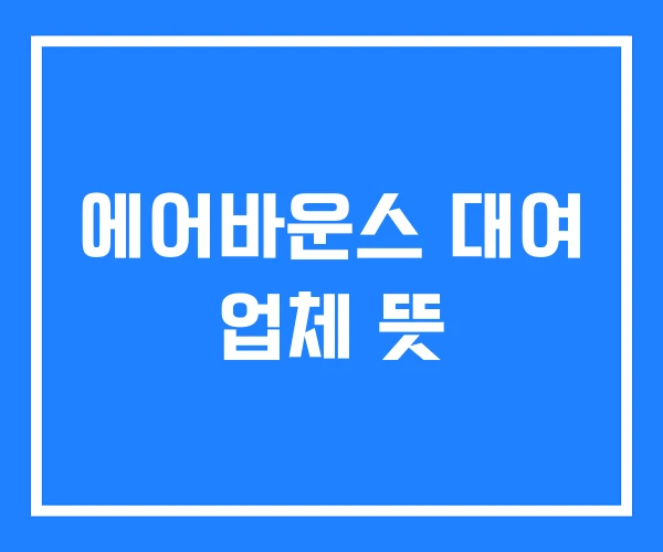 에어바운스 대여 업체 뜻 에어바운스 대여 업체 뜻