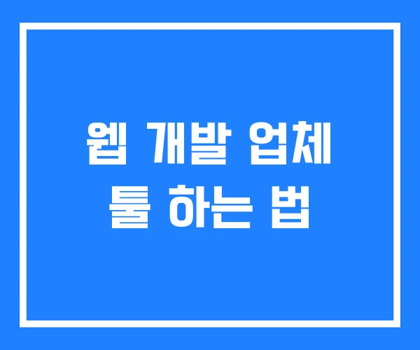 웹 개발 업체 툴 하는 법