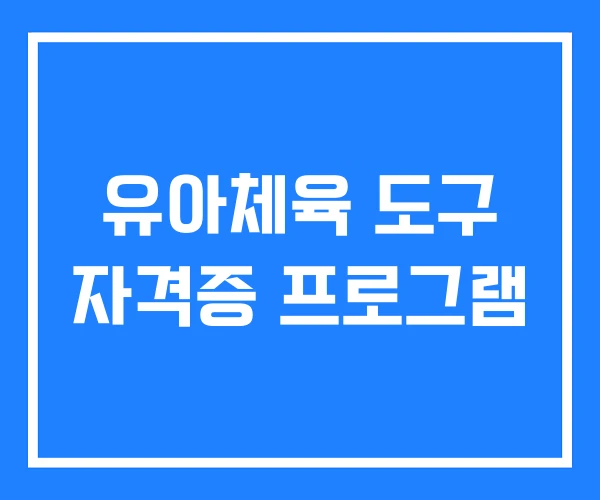 유아체육 도구 자격증 프로그램 유아체육 도구 자격증 프로그램