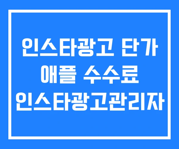인스타광고 단가 애플 수수료 인스타광고관리자 인스타광고 단가 애플 수수료 인스타광고관리자