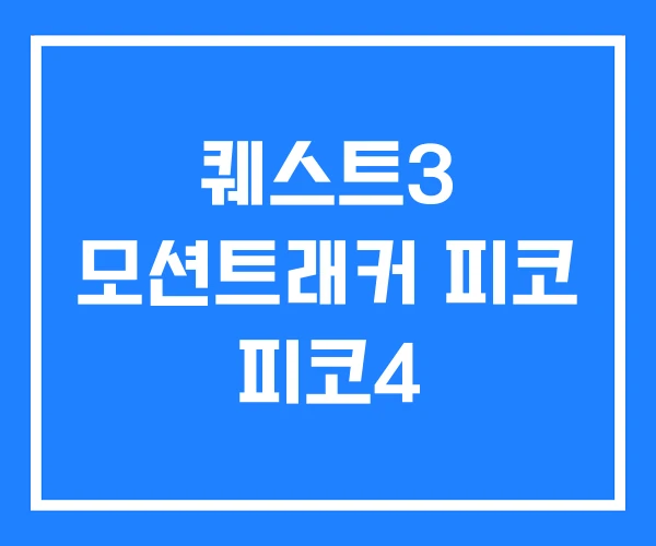 퀘스트3 모션트래커 피코 피코4