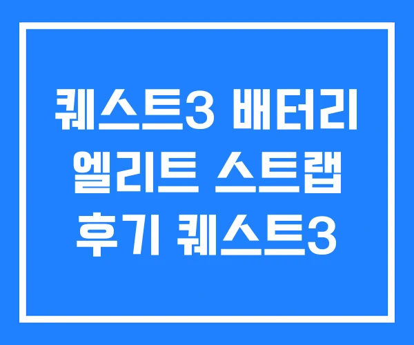 퀘스트3 배터리 엘리트 스트랩 후기 퀘스트3 퀘스트3 배터리 엘리트 스트랩 후기 퀘스트3