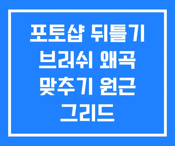 포토샵 뒤틀기 브러쉬 왜곡 맞추기 원근 그리드 포토샵 뒤틀기 브러쉬 왜곡 맞추기 원근 그리드