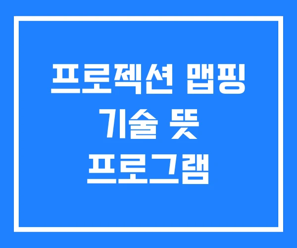 프로젝션 맵핑 기술 뜻 프로그램 프로젝션 맵핑 기술 뜻 프로그램