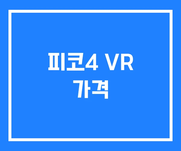 피코4 VR 가격