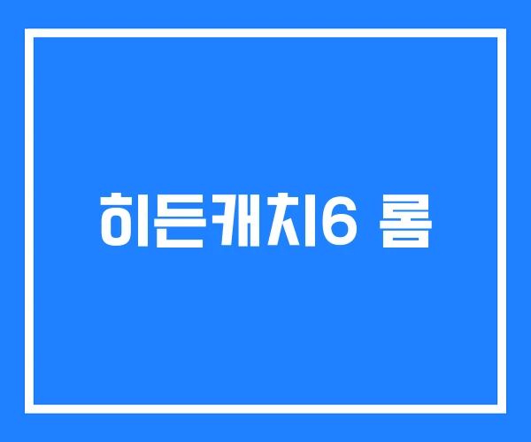 히든캐치6 롬
